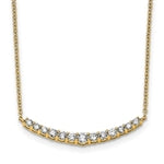 Curved bar lab-grown diamond necklace in 14K yellow gold by Diamond Essence